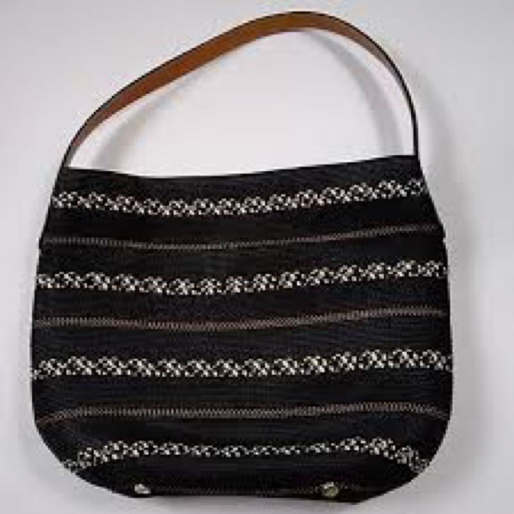 Eric Javits New York Elegant Black and Brown Shoulder Bag